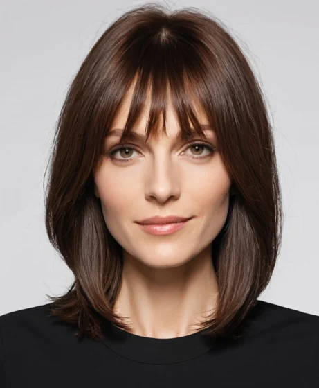 Bob with Long Layers and No Bangs
