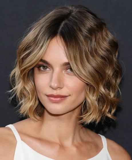 Wavy Bob with Undone, Piecey Texture