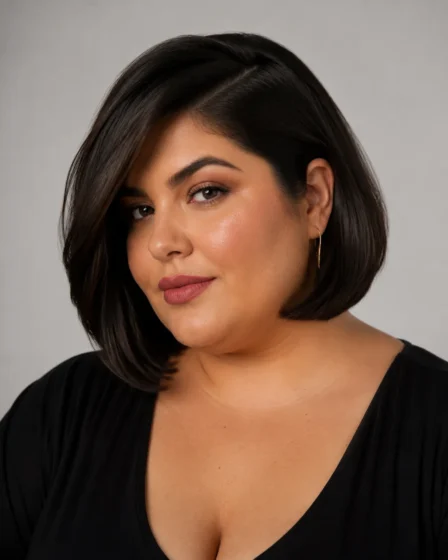 Chin-Length Bob with Deep Side Part