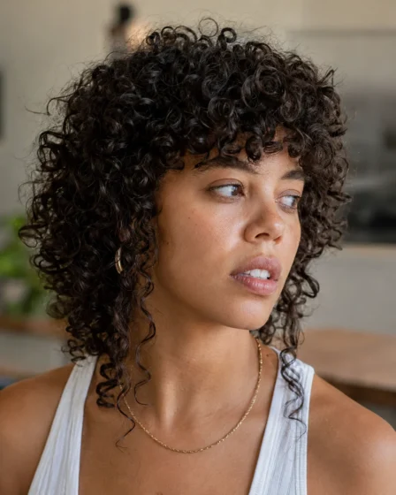 Curly Shag with Face-Framing Tendrils