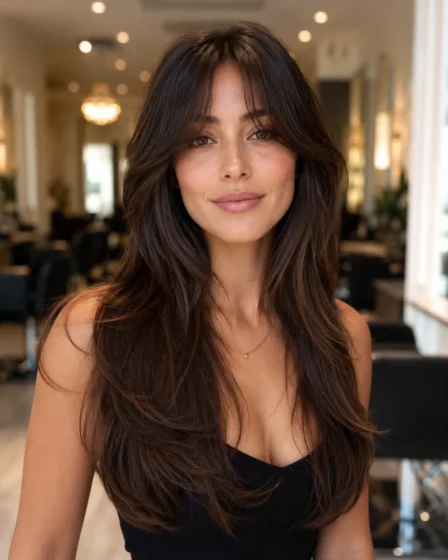 Curtain Bangs with Long Layers