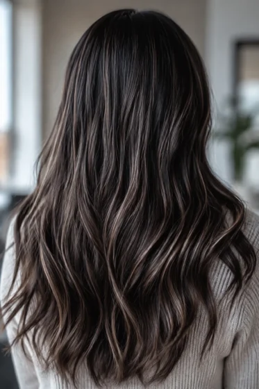 Fine Milk Tea Babylights on Dark Hair
