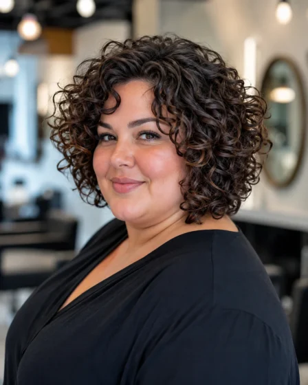 Layered Curly Bob