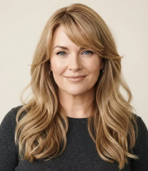 Long Layered Cut with Side Bangs