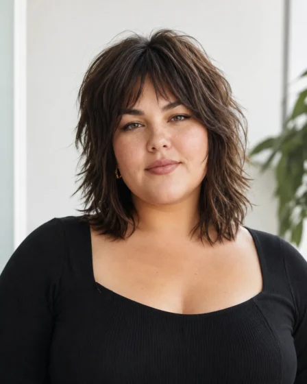 Modern Shag Cut with Bottleneck Bangs
