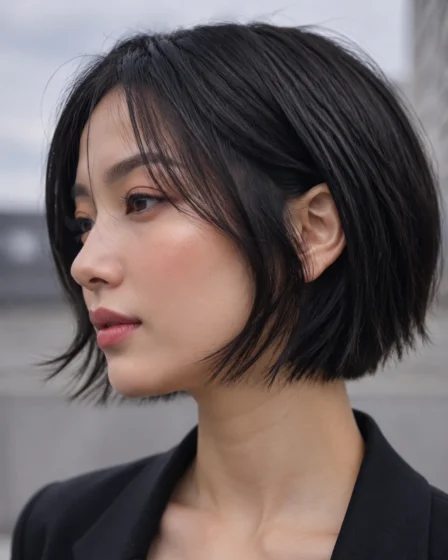 Razor-Cut Sharp Bob