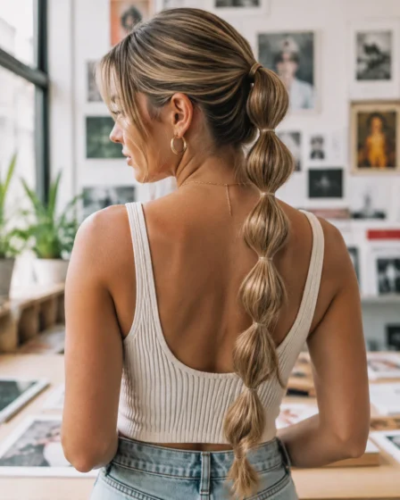 Segmented Bubble Ponytail
