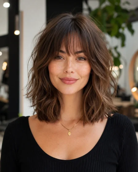 Shoulder-Length Shag with Wispy Bangs