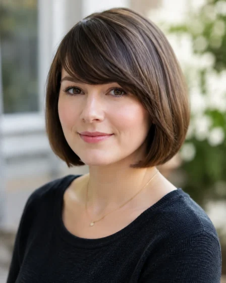 Side-Swept Bangs Bob