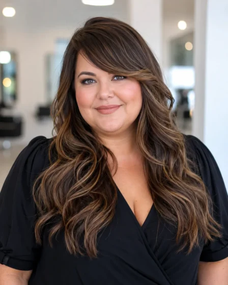 Side-Swept Bangs with Long Waves