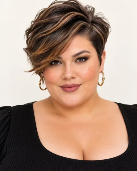 Side-Swept Pixie with Height on Top