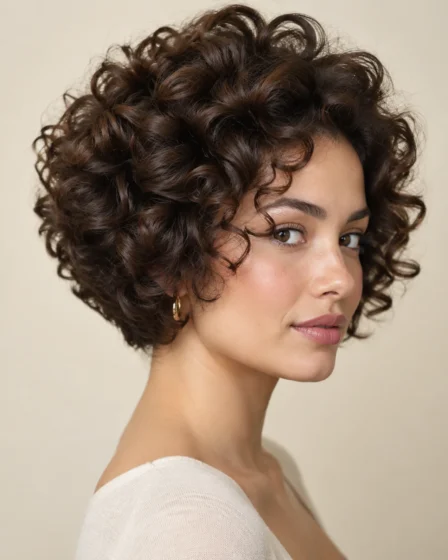 Stacked Curly Bob