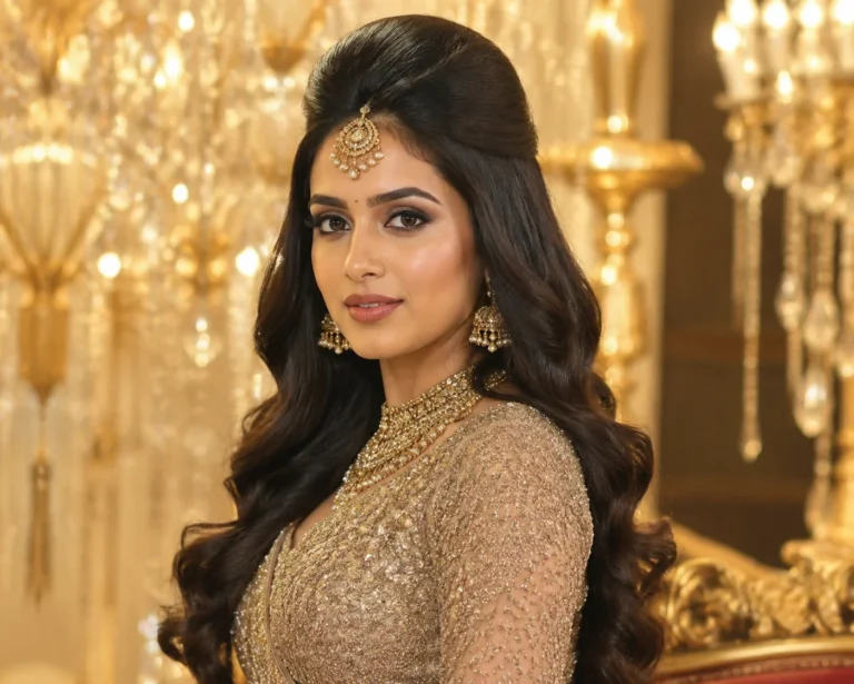 Voluminous Crown Puff with Open Hollywood Waves