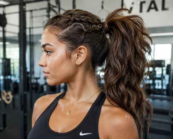 Waterfall Braid into a High Textured Ponytail