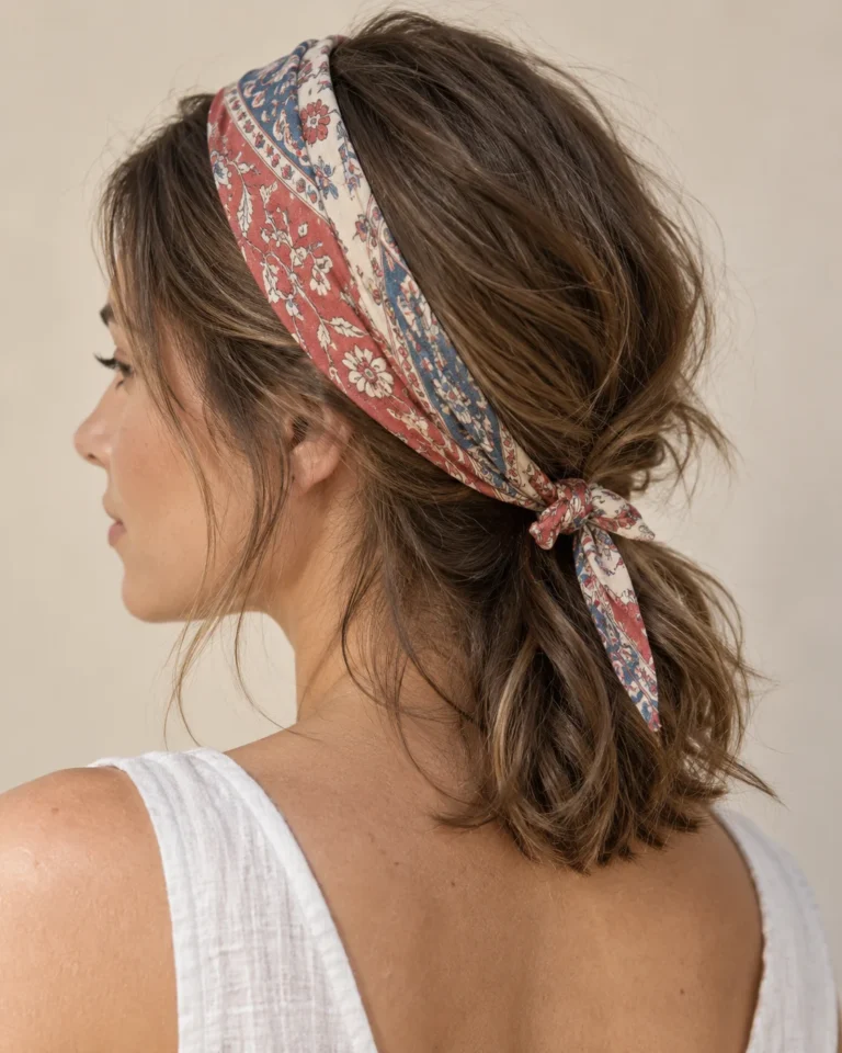 Bandana Triangle Headband Knotted at the Nape