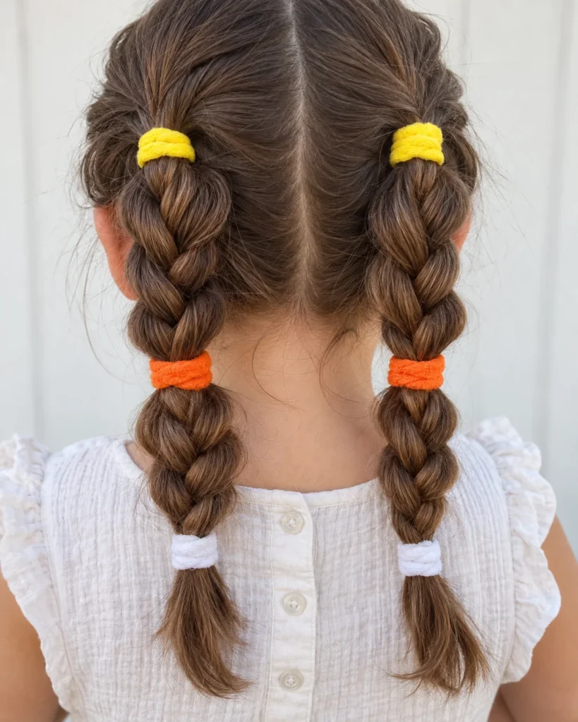 Candy Corn Triple Braids