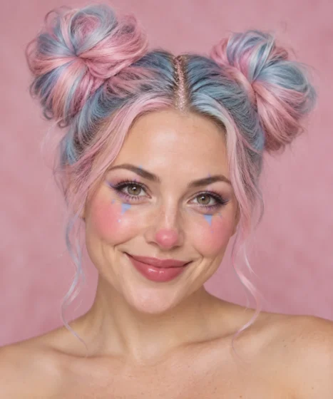 Cotton Candy Space Buns