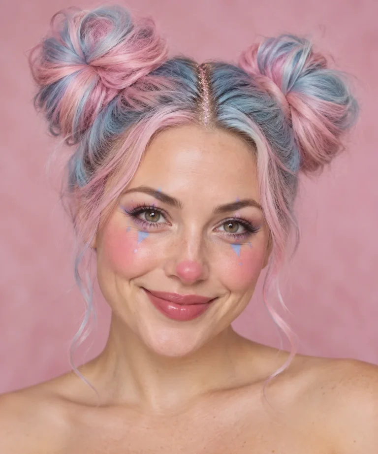 Cotton Candy Space Buns