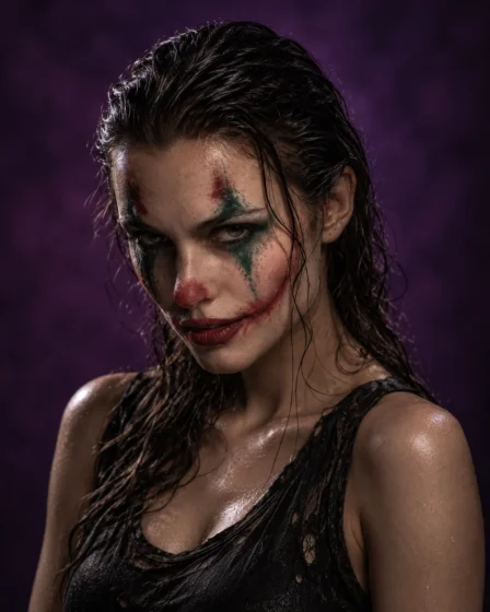 Grungy Joker Wet-Look Slick Back