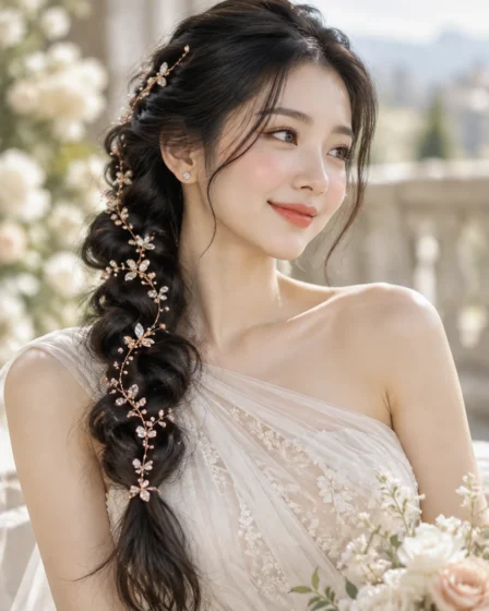 Jeweled Vine Pull-Through Side Braid