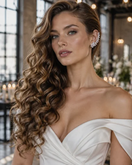 Loose Spiral Curls with an Ear-Cuff Accent