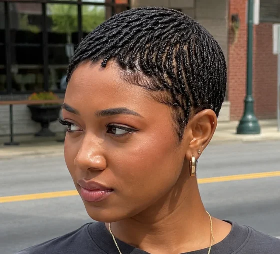 Micro Box Braid Pixie