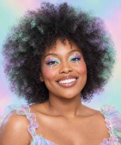Picked-Out Neon Pastel Afro