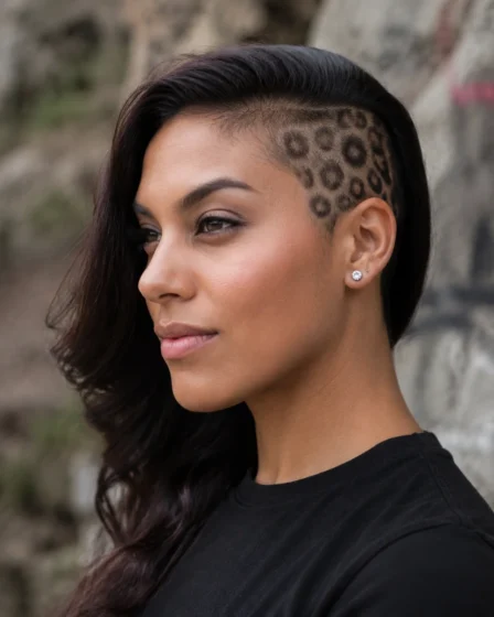 Side-Shaved Temple Leopard Accent