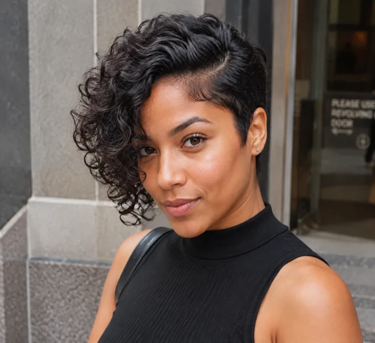 Side-Swept Curly Pixie