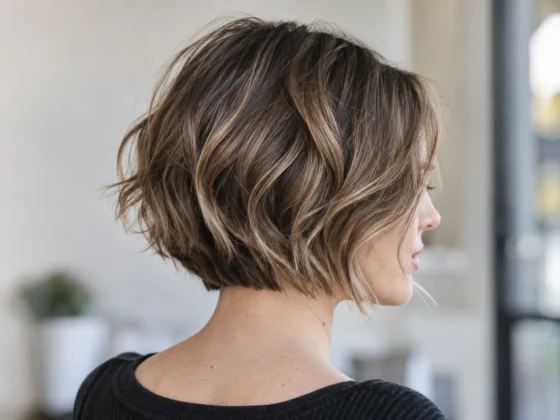 Side-Swept Wavy Bob