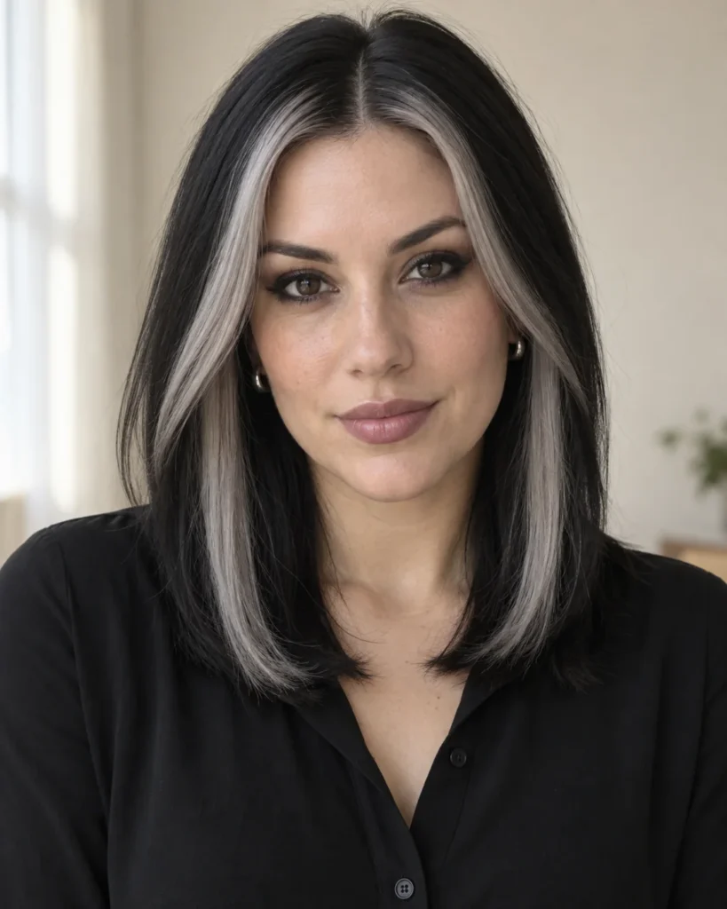 Silver Skunk-Stripe Witch Hair