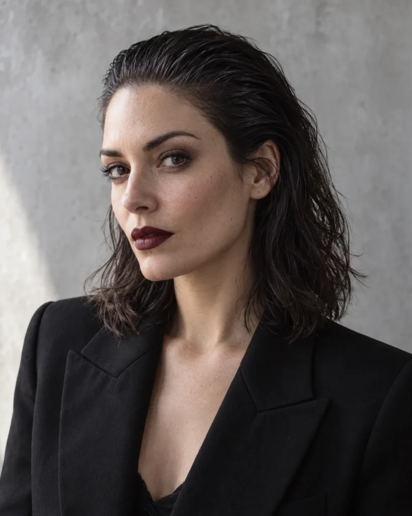 Slicked-Back Witch Hair with Tousled Lengths