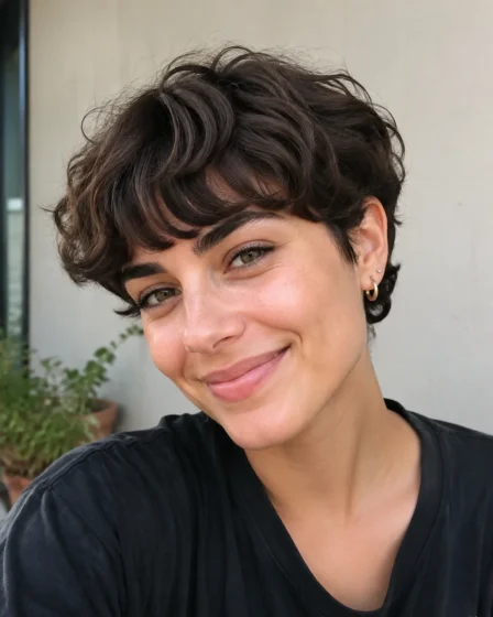 Soft Wavy Pixie with Fringe