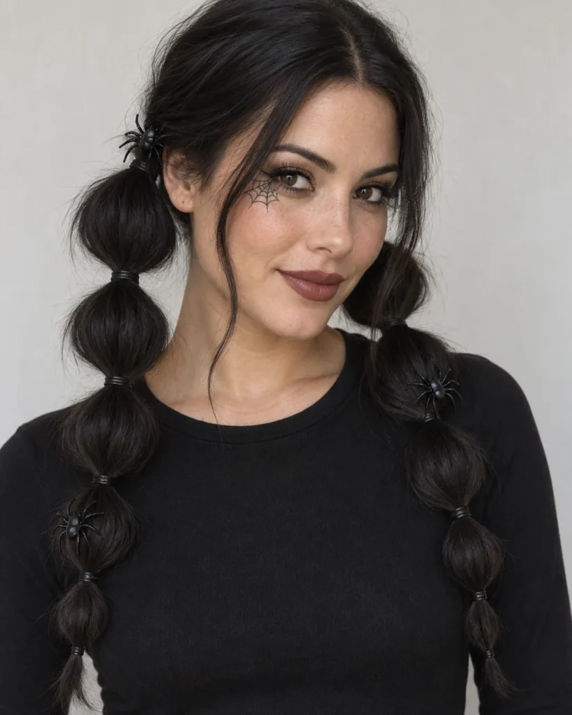 Spider-Accent Bubble Braids