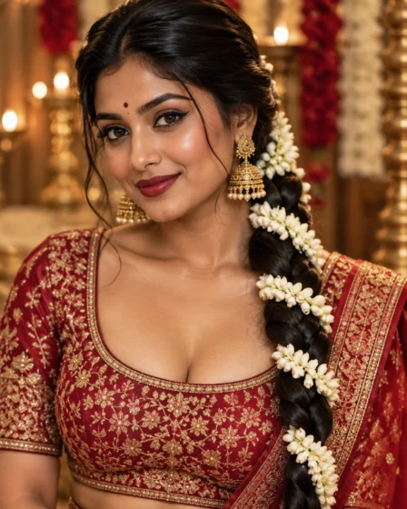Traditional Floral Jasmine Gajra Side Braid