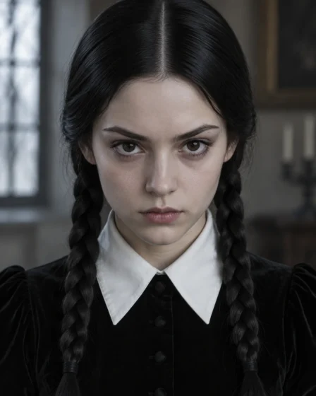 Wednesday Addams Sleek Twin Braids
