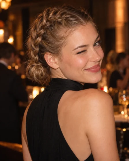 Double Dutch Braids into Low Space Buns