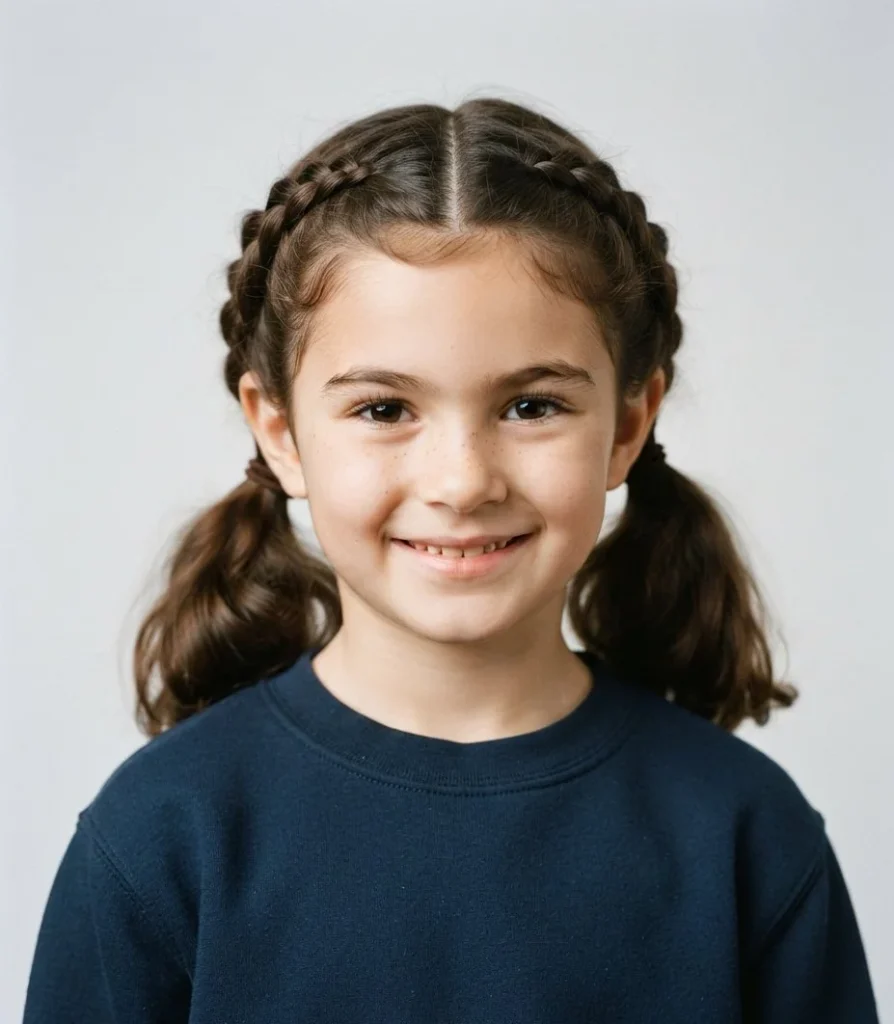 Double Dutch Halo Braids into Low Ponies