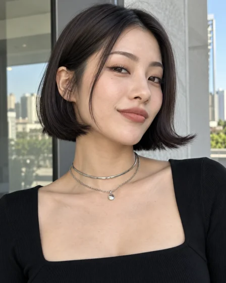 Retro 90s Flipped-Out Chin Bob