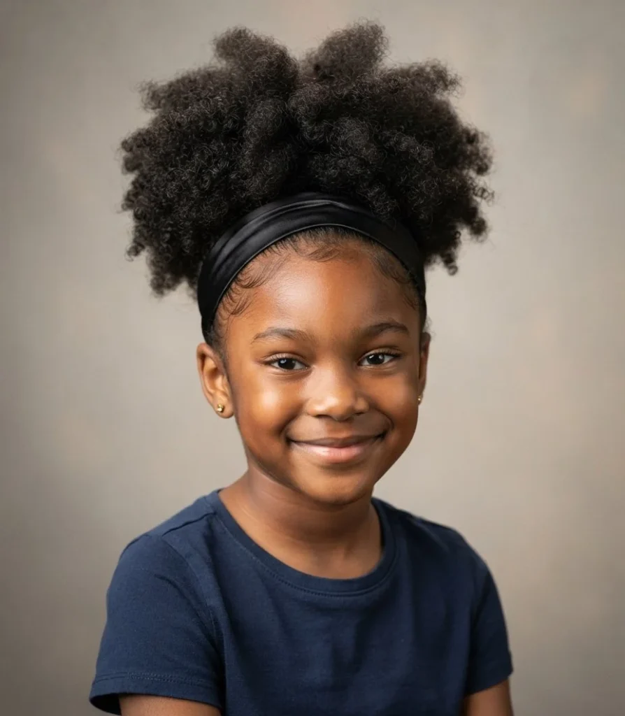 The Defined High Puff with a Stretchy Satin Band