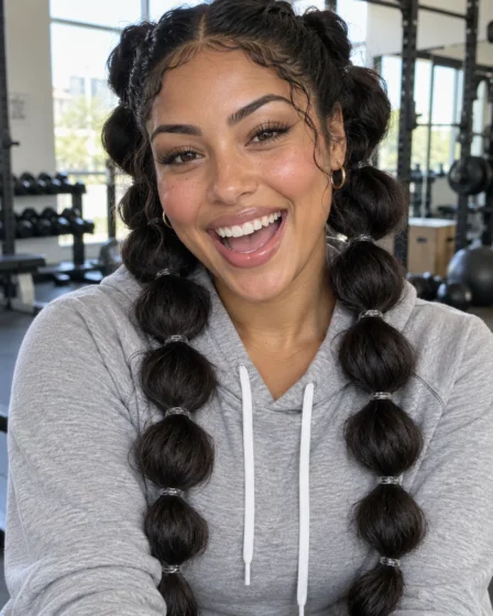 Twin Chunky Bubble Braids